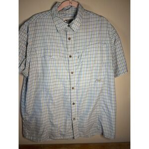 Mountain Khakis Mens XL Plaid Button Up Short Sleeve Shirt Outdoor‎
